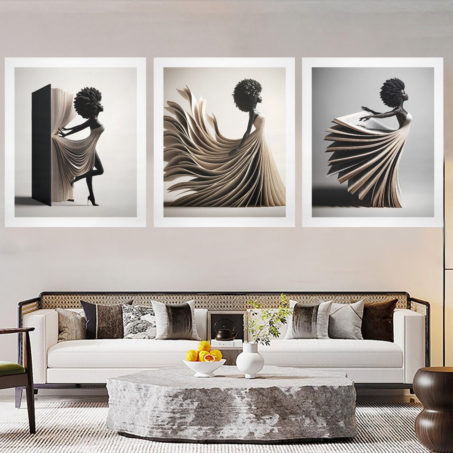 Pages of Her Story Trio Art Prints 20"x24" (Set of 3)